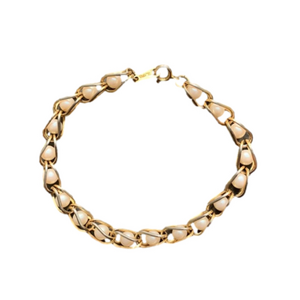 VINTAGE Avon Faux Pearl Caged Gold Tone Clasp Bracelet